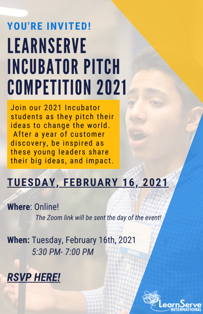 2021 Incubator Pitch Competition – LearnServe International