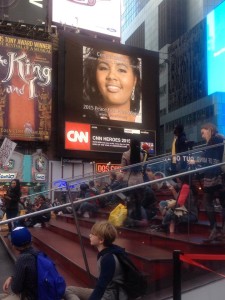 Yasmine Arrington, LearnServe Alum and Peace First Prize winner on Times Square